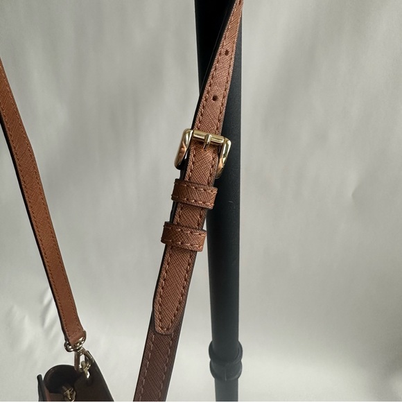 Michael Kors Selma Small Tan Saffiano Leather Crossbody Bag - Picture 3 of 8